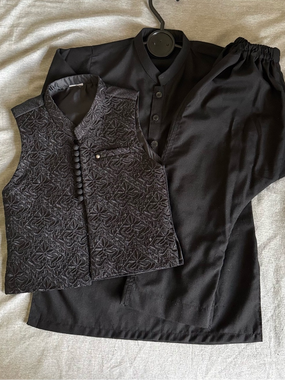 Toddler boys 3-pc set with Waistcoat Shalwar Kameez size 14